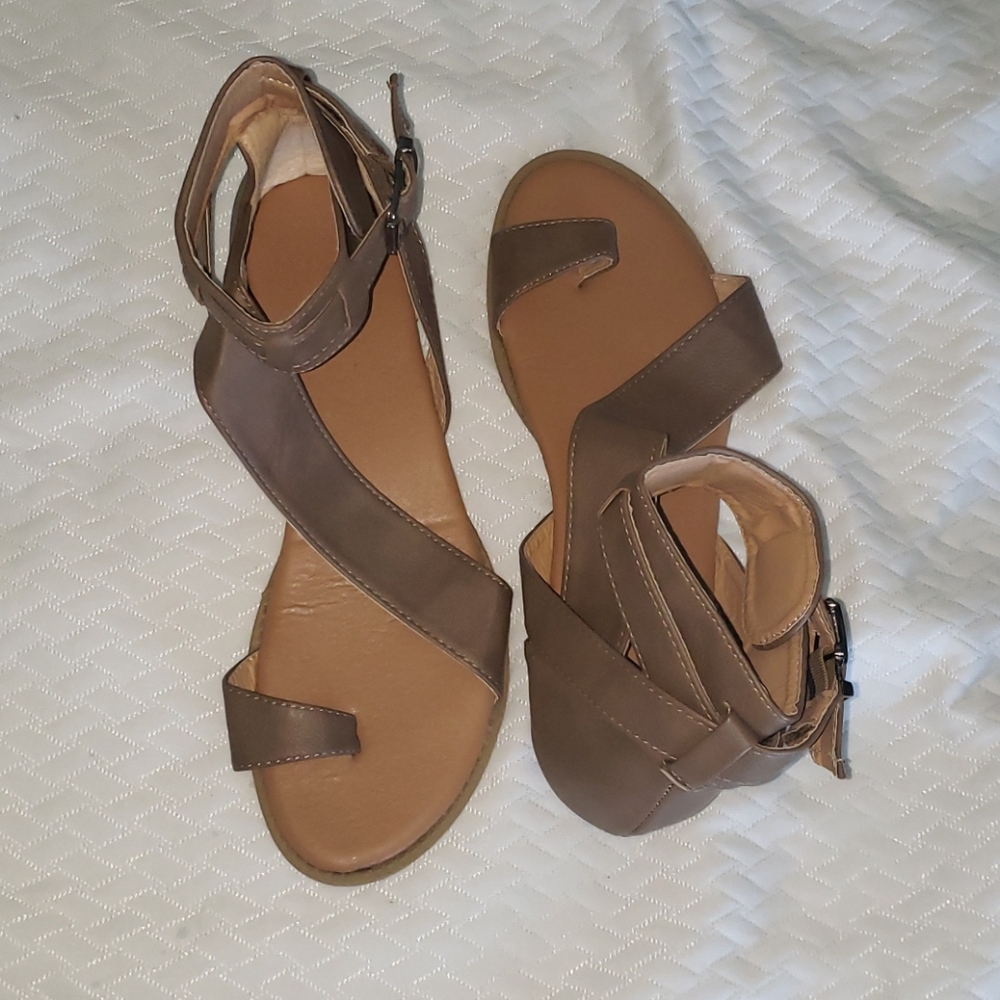 Brown flat sandals